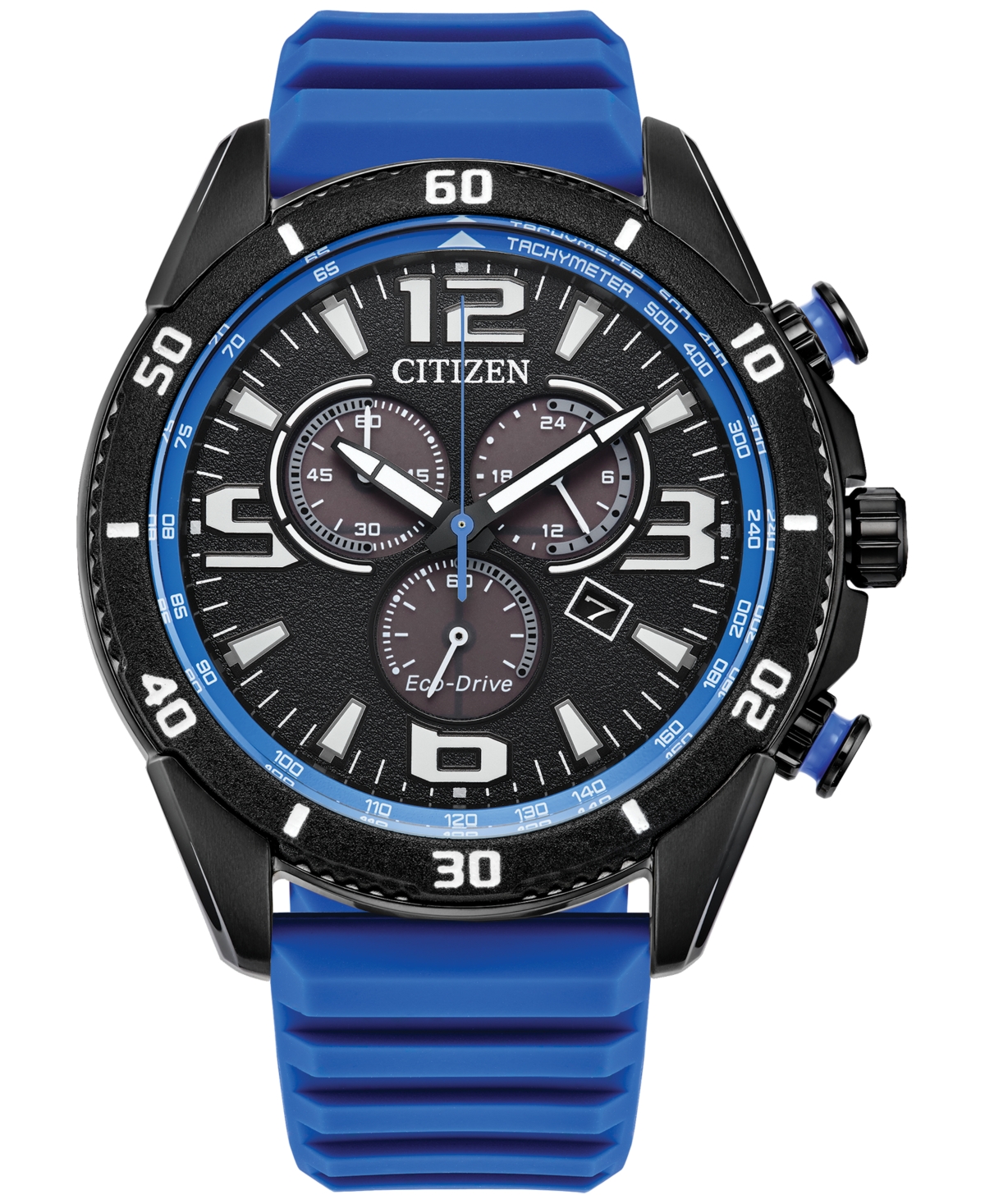 Men's Sport Casual Brycen Blue Silicone Strap Watch 44.8mm - Blue