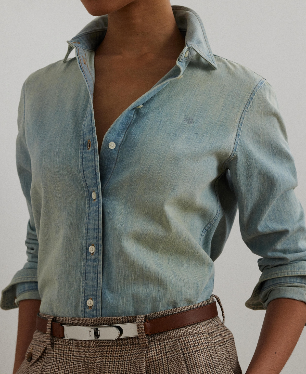 Shop Ralph Lauren Women's Classic-fit Denim Shirt In Stella Wash