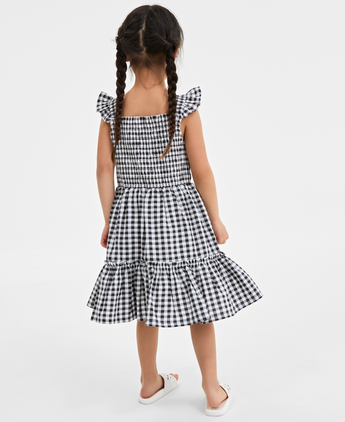 On 34th Toddler Girls Mommy & Me Gingham Smocked Dress, Exclusively At Macy's In Black White
