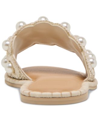 Women's Harlyn Pearl Woven Raffia Slide Flat Sandals