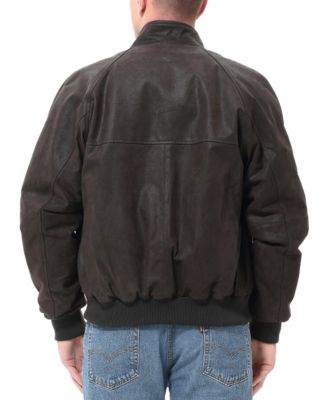 Big & Tall Men WWII Distressed Leather Bomber Jacket