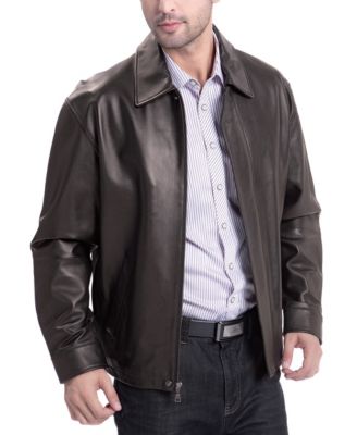 Men Ryan Zip Front Leather Jacket