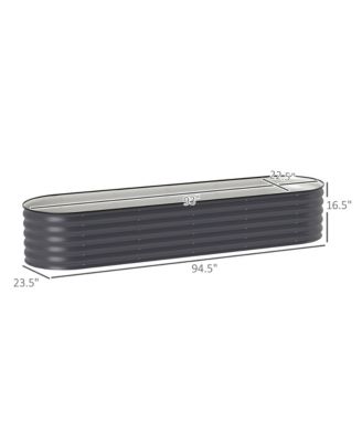 Galvanized Raised Garden Bed Planter Box, 7.9' x 2' x 1.4',