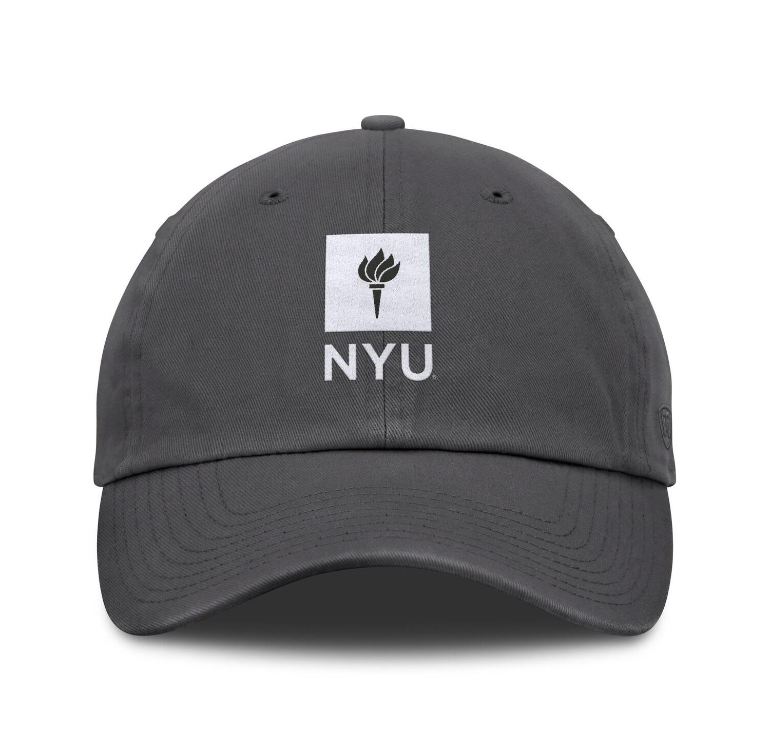 Men's Heather Charcoal NYU Violets Team Logo Washed Adjustable Hat