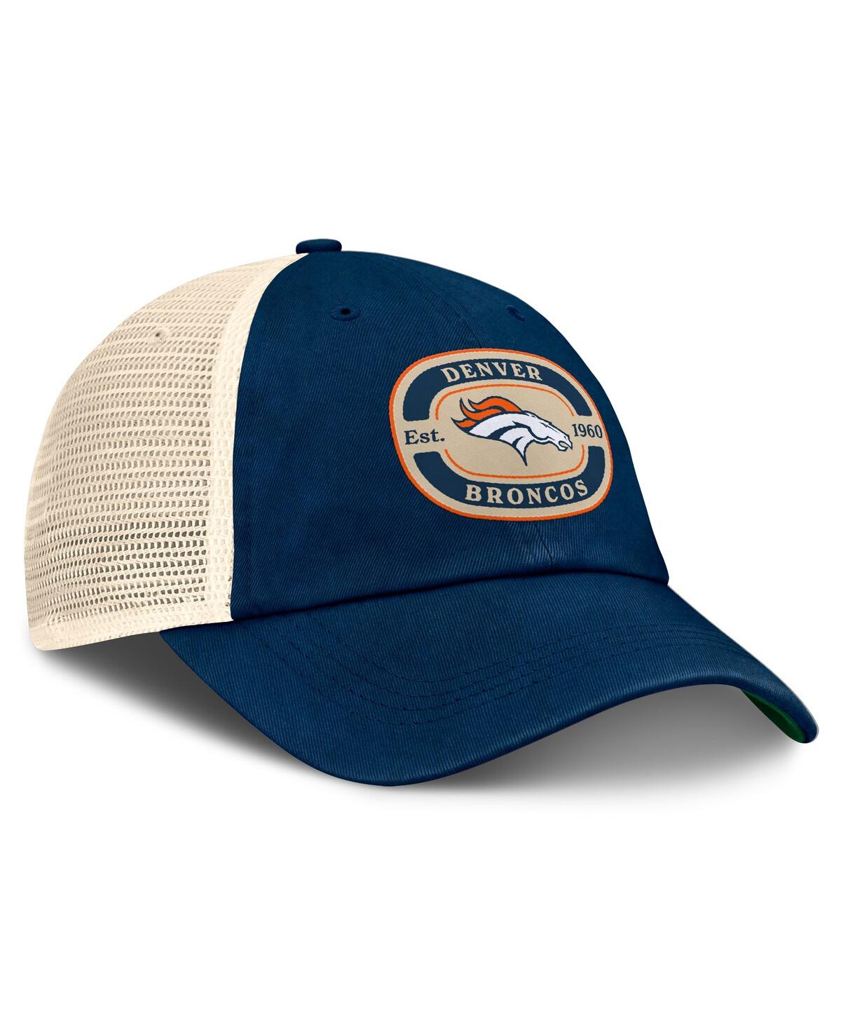 Top Of The World Men's Navy Denver Broncos Team Patch Adjustable Hat In Navy