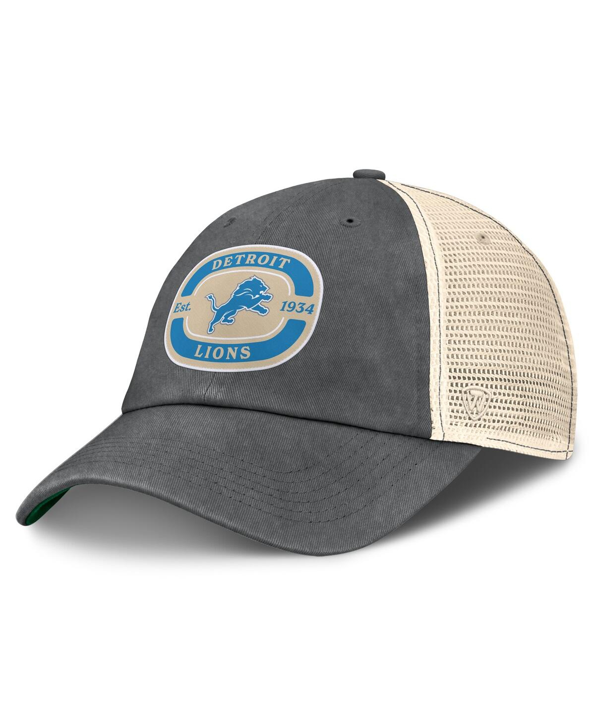 Men's Gray Detroit Lions Team Patch Adjustable Hat - Gray