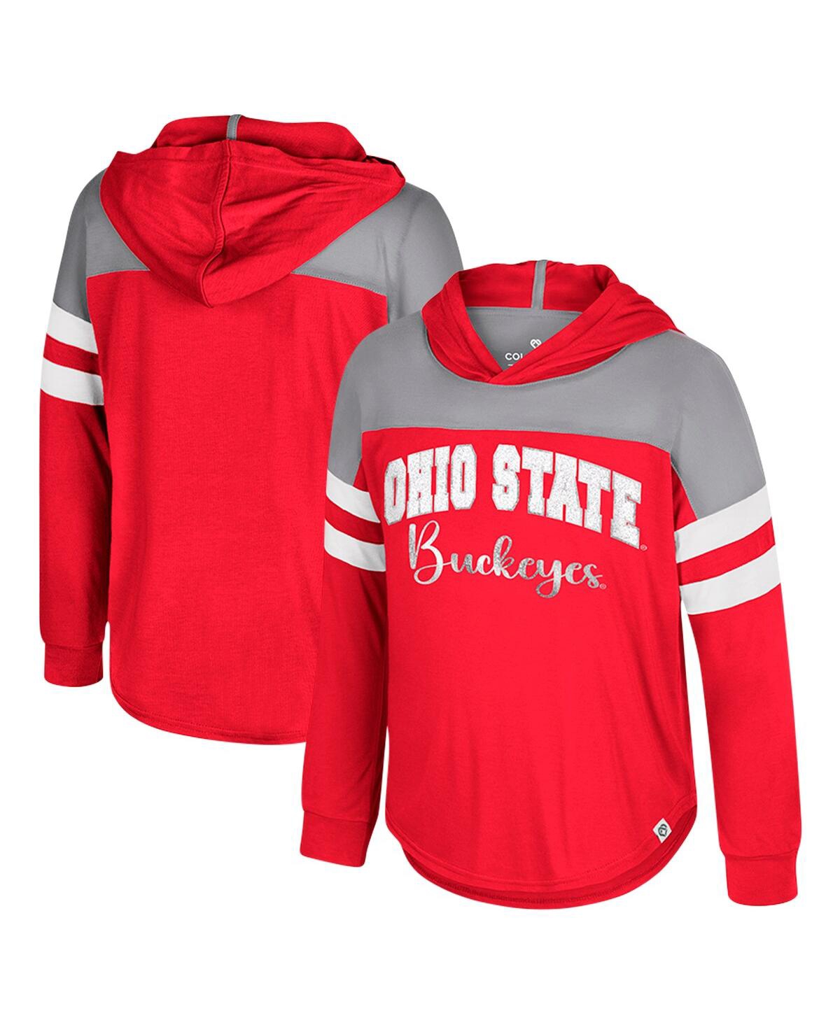 Colosseum Toddler Scarlet Ohio State Buckeyes Reflection Hoodie Long Sleeve T-shirt In Scarlet