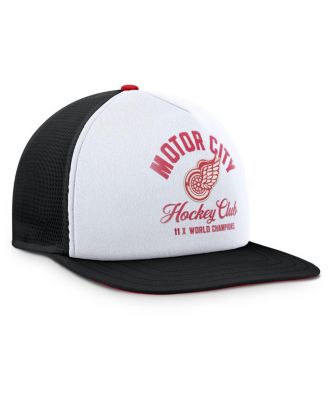 Men's White/Black Detroit Red Wings Decades Collection Foam Front Snapback Hat