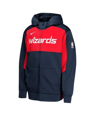 Big Boys and Girls Navy/Red Washington Wizards Authentic On-Court Showtime Performance Full-Zip Hoodie