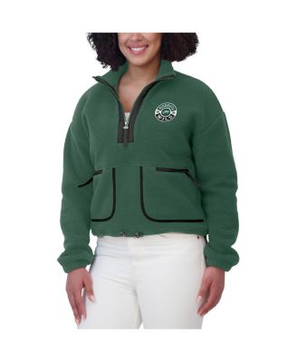 Women's Green Minnesota Wild Polar Fleece Half-Zip Jacket