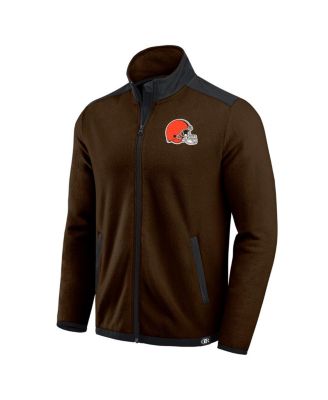 Darius Rucker Collection by Men's Brown Cleveland Browns Color Block Polar Fleece Full-Zip Jacket