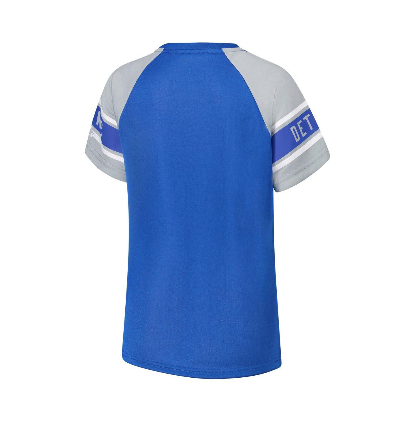 Женский топ Starter Blue Detroit Lions 1st Rounder Color Block Raglan — фото 2