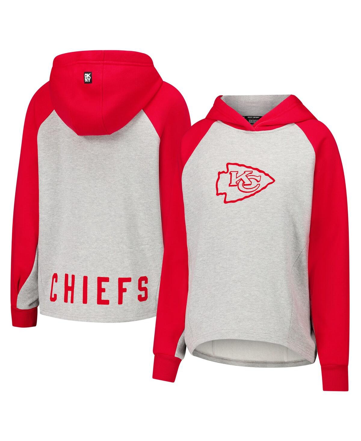 Sport Women's Gray/Red Kansas City Chiefs Joy Cropped Raglan Pullover Hoodie - Gray, Red