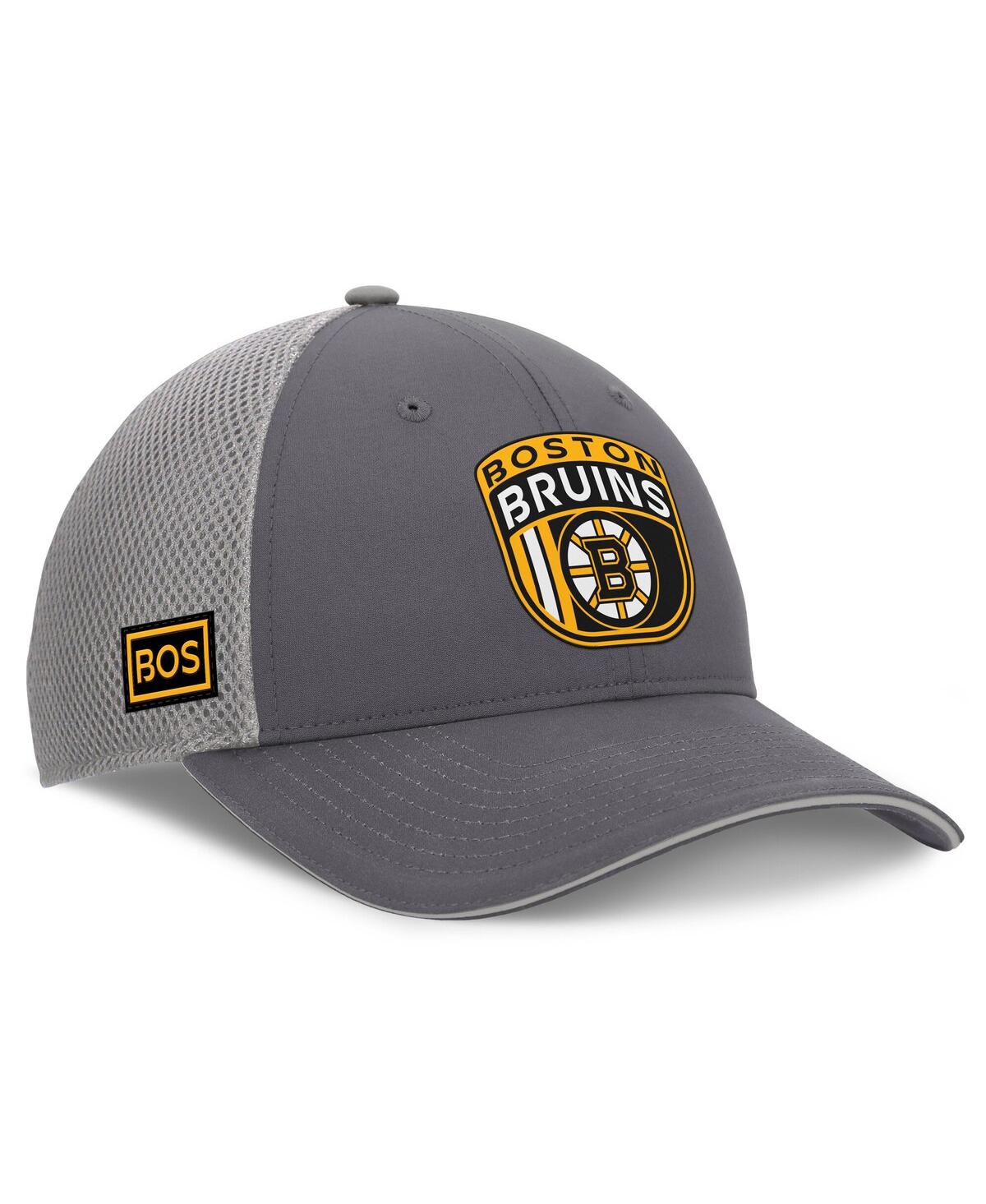 Fanatics Men's Gray Boston Bruins Authentic Pro Home Ice Trucker Adjustable Hat In Gray