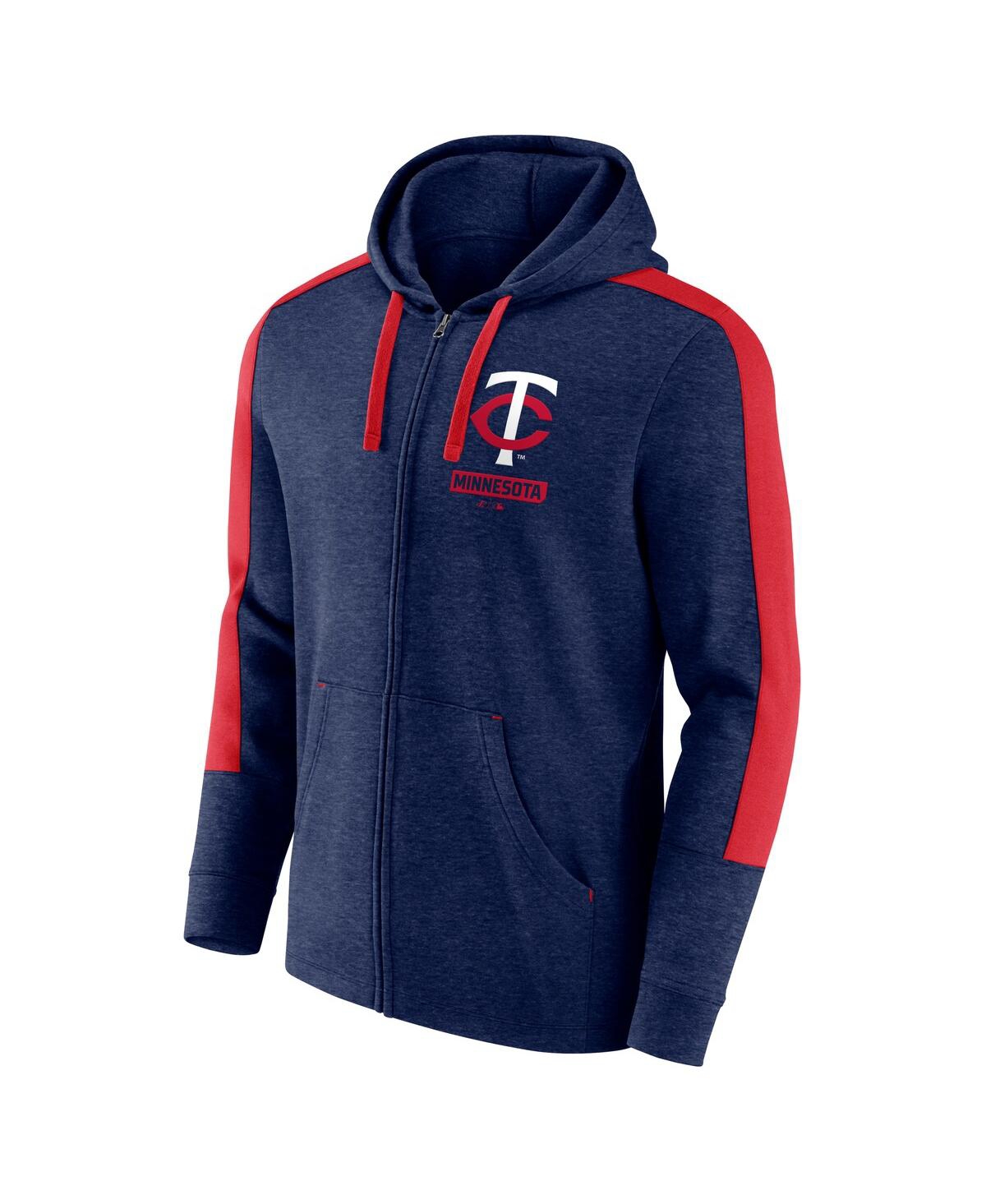 Fanatics Men's Heather Navy Minnesota Twins Gains Fleece Full-zip Hoodie In Heather Navy