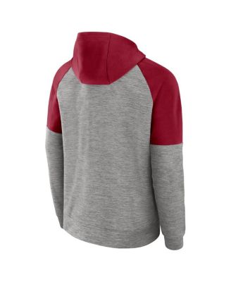 Men's Heather Gray Alabama Crimson Tide Fitness Raglan&nbsp;Performance Full-Zip Hoodie