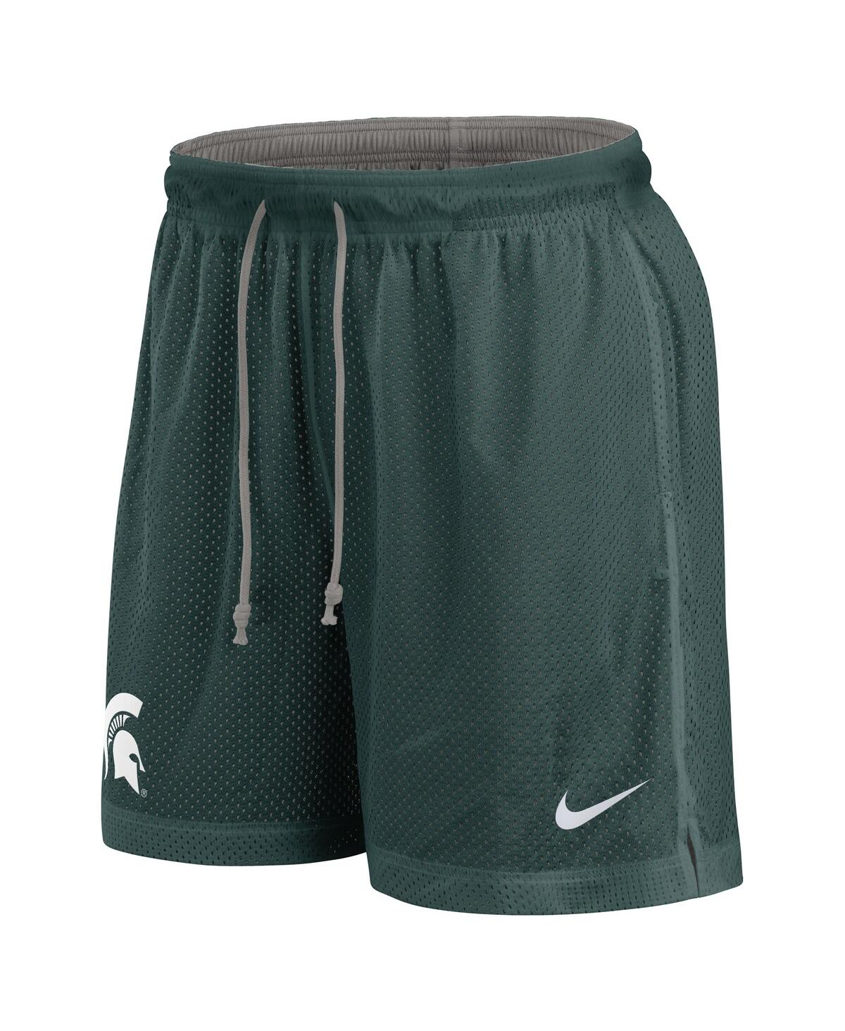 Nike Men's Green/heather Gray Michigan State Spartans Player Reversible Shorts In Multi