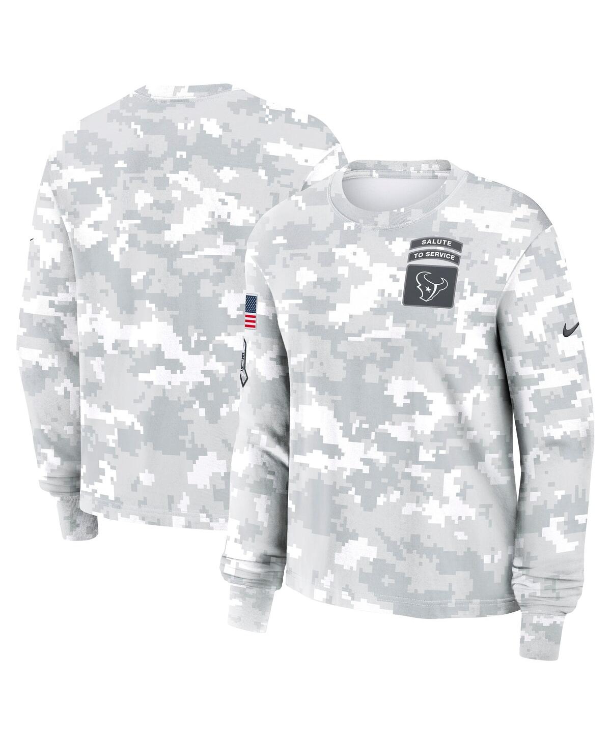 NIKE WOMEN'S WHITE HOUSTON TEXANS 2024 SALUTE TO SERVICE LONG SLEEVE T-SHIRT 