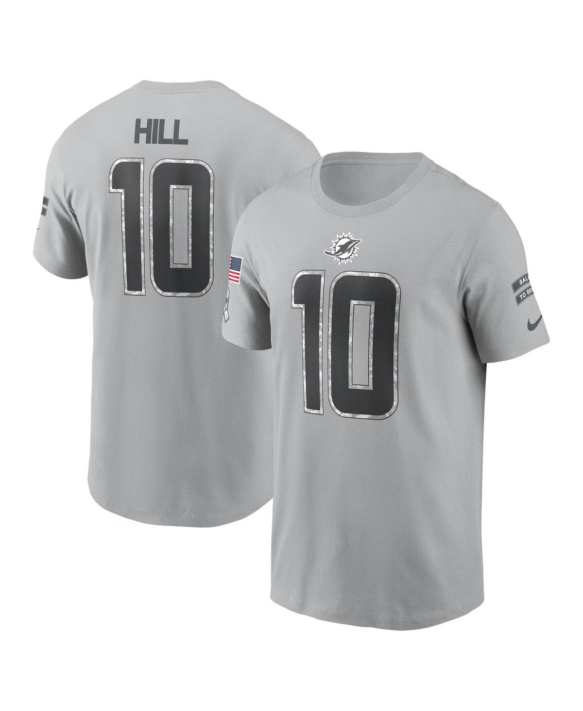 Nike Men's Tyreek Hill Gray Miami Dolphins 2024 Salute To Service Name Number T-shirt In Gray