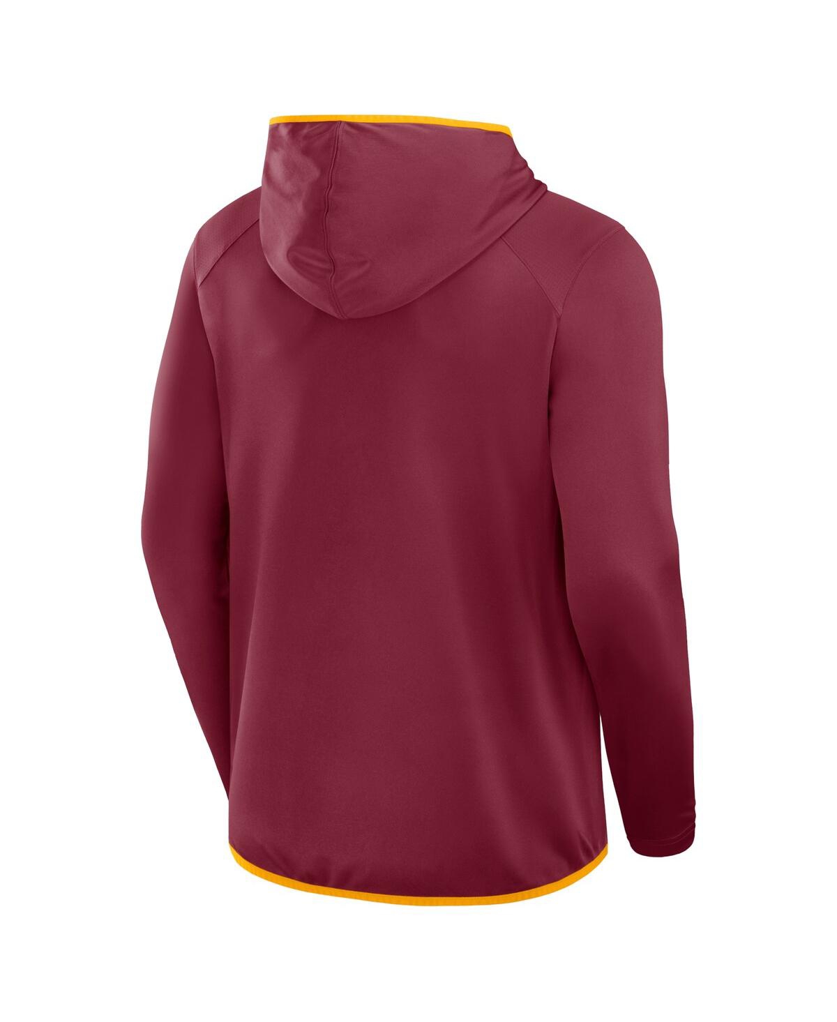 Fanatics Men's Burgundy Washington Commanders Transitional Defender Hoodie Long Sleeve T-shirt In Burgundy