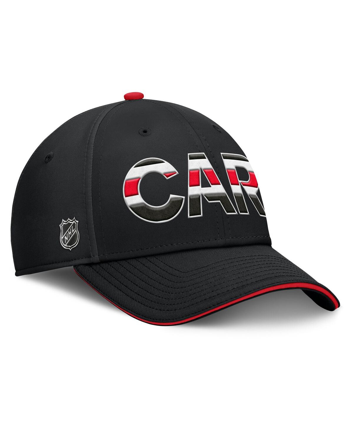 Fanatics Men's Black/red Carolina Hurricanes Authentic Pro Rink Team Code Flex Hat In Black,red