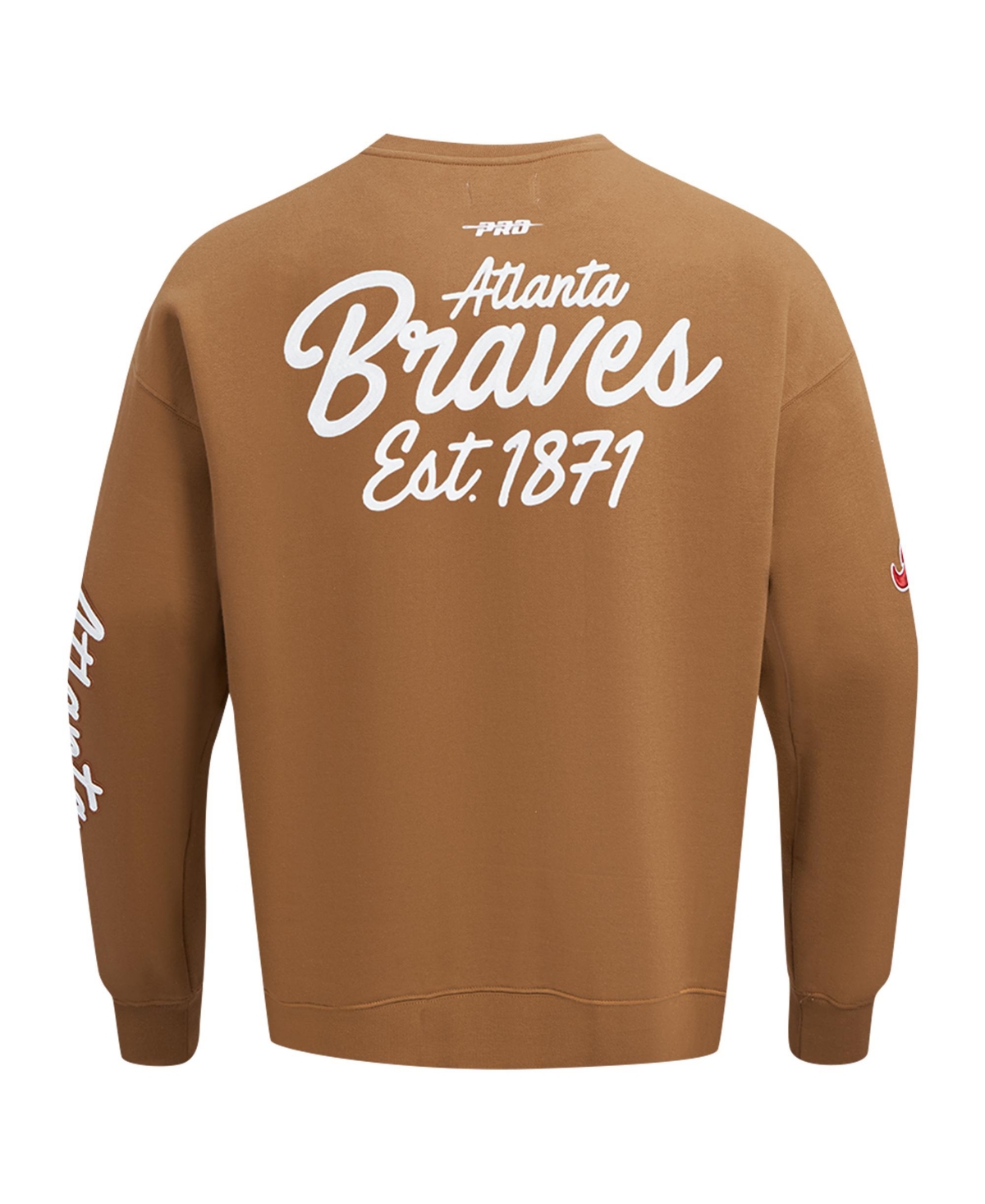 Shop Pro Standard Men's Brown Atlanta Braves Paint The City Dropped Shoulder Pullover Sweatshirt