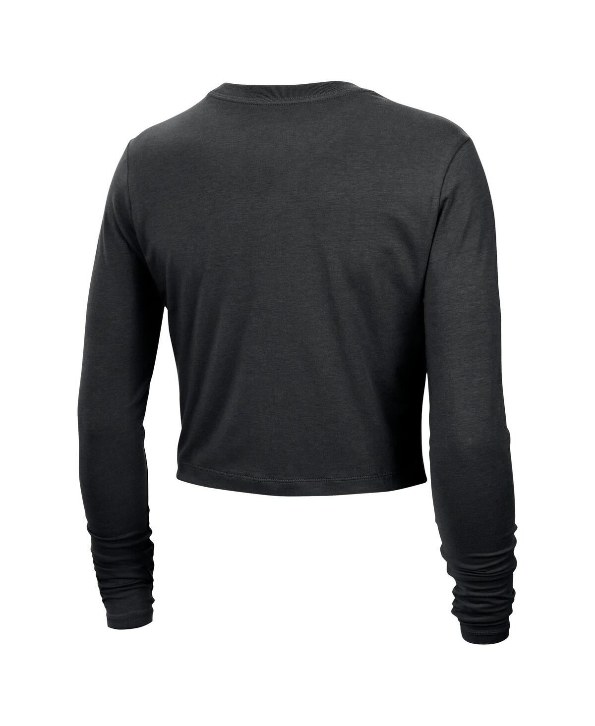 Nike Women's Black Boston Celtics 2024/25 City Edition Essential Logo Slim Fit Long Sleeve Cropped T-shir In Black