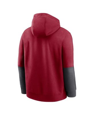 Men's Crimson/Anthracite Oklahoma Sooners 2024 Sideline Club Pullover Hoodie