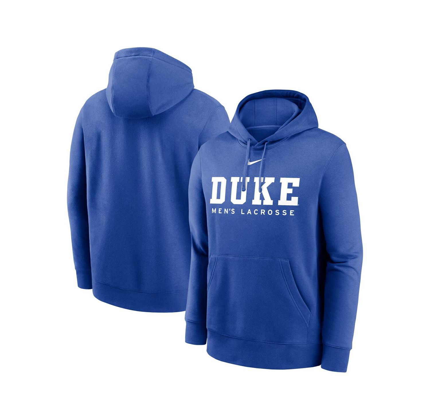 Men's Royal Duke Blue Devils Lacrosse Stacked Fleece Pullover Hoodie