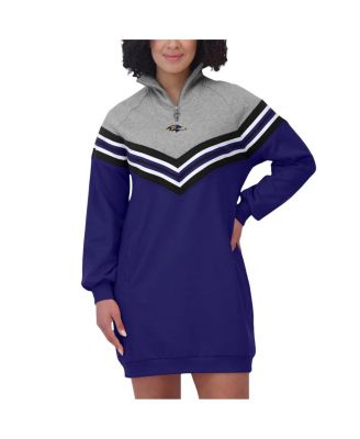 Women's Purple/Heather Gray Baltimore Ravens Chevron Stripe Dress