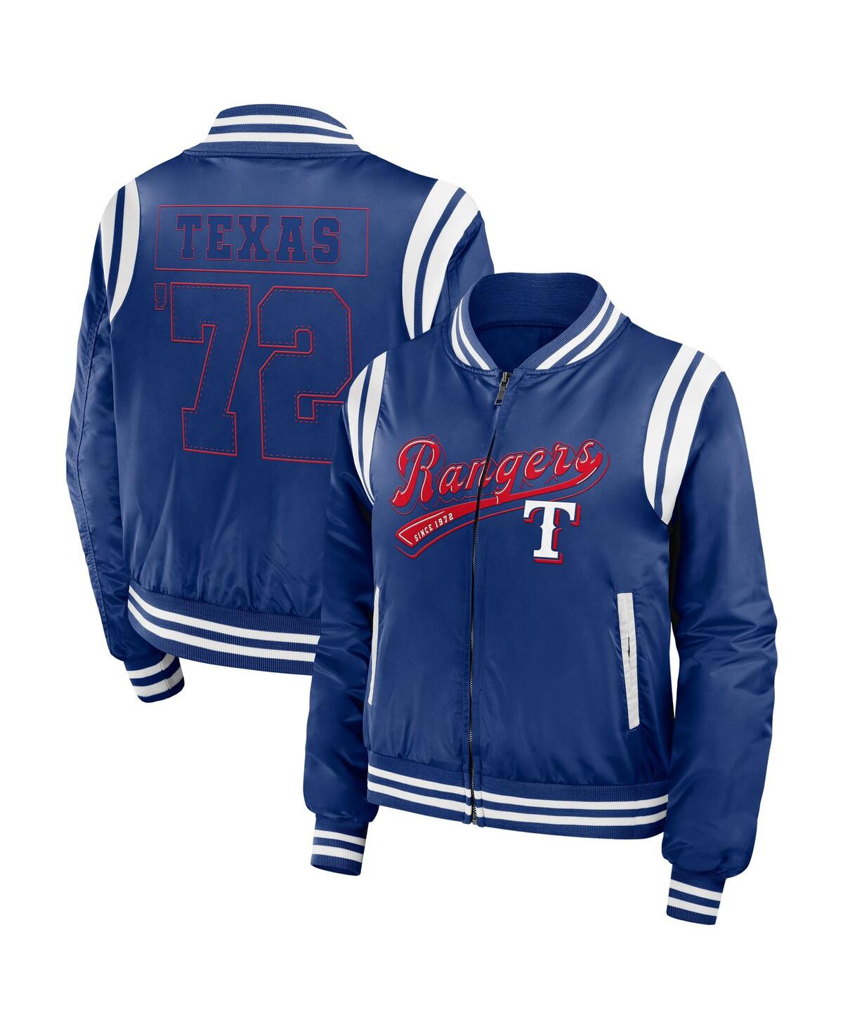 Women's Royal Texas Rangers Football Bomber Jacket - Royal
