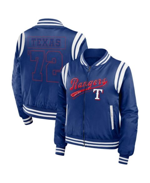 Женские куртки WEAR by Erin Andrews Women's Royal Texas Rangers Football Bomber Jacket