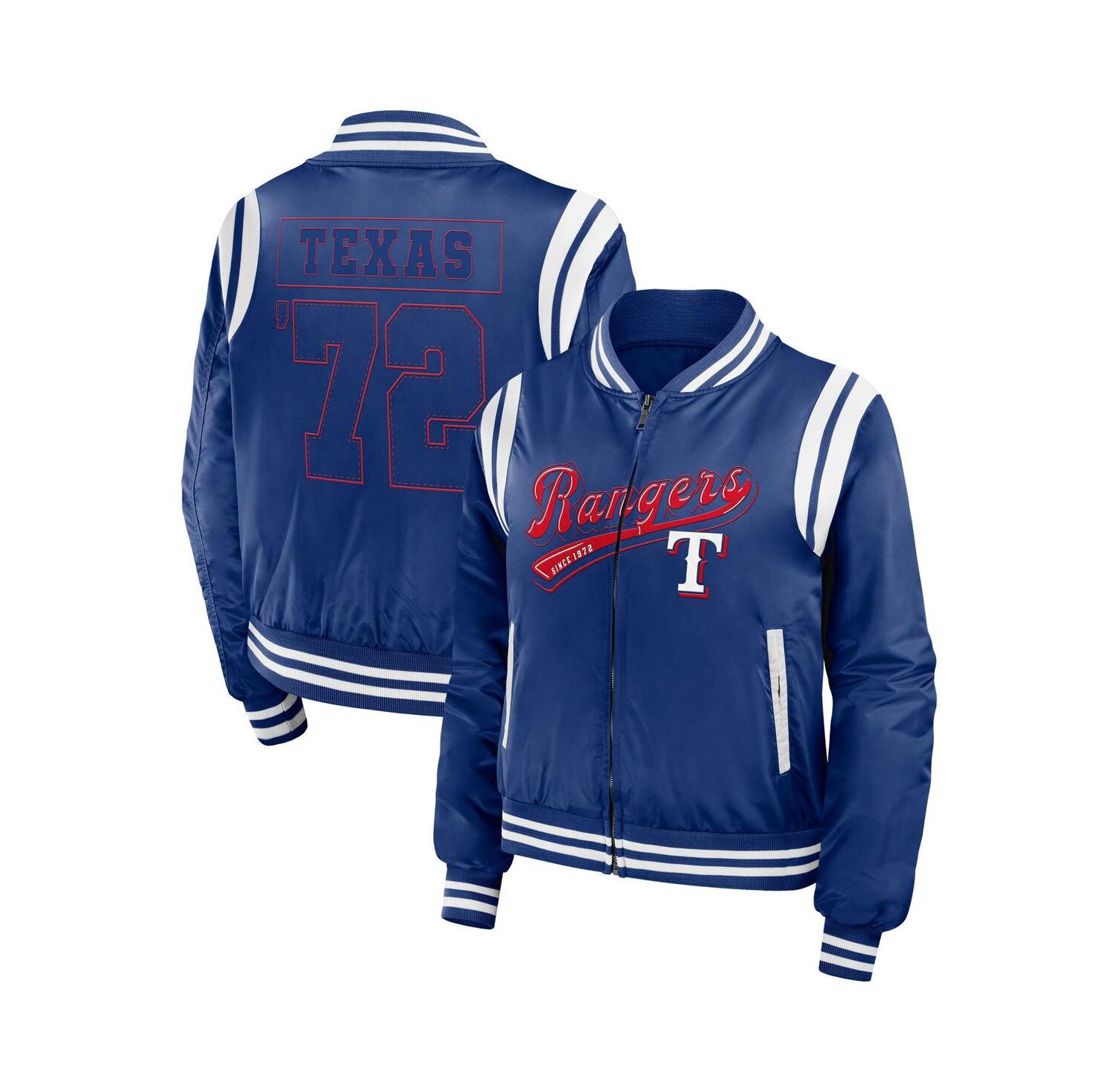 Women's Royal Texas Rangers Football Bomber Jacket