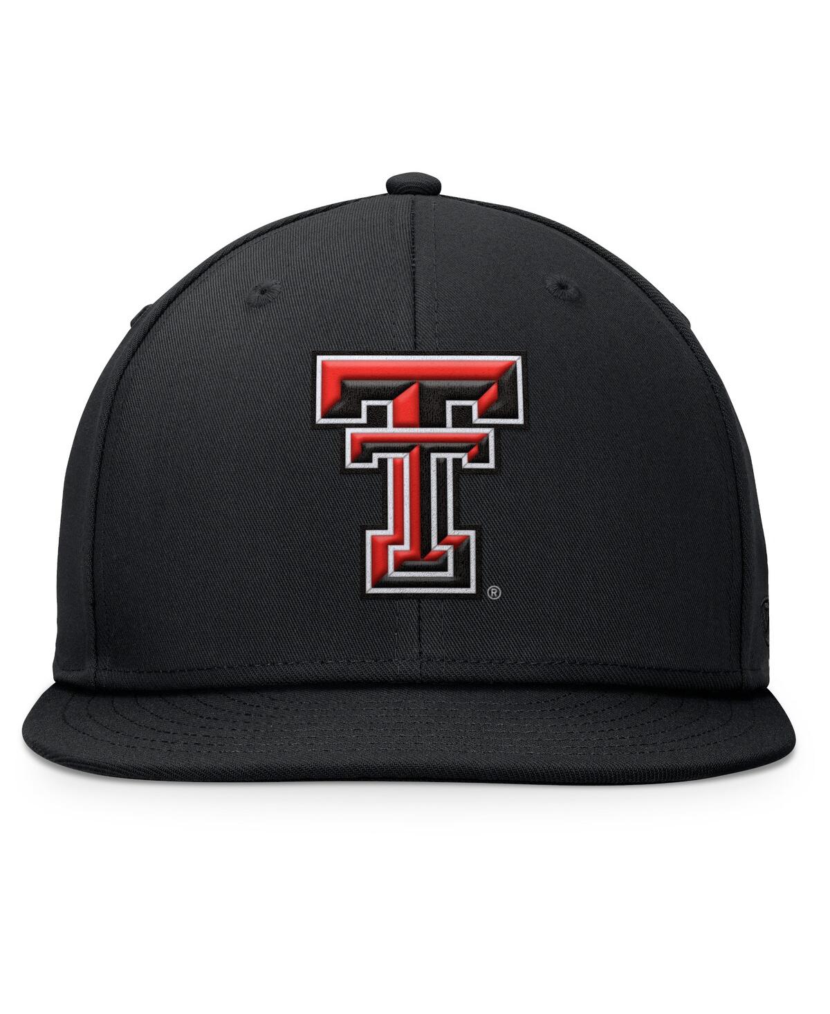 Top Of The World Men's Black Texas Tech Red Raiders Fundamental Snapback Hat In Black