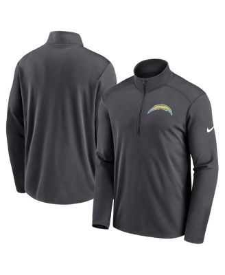 Nike - Men's Anthracite Los Angeles Chargers Logo Pacer Performance Half-Zip Jacket