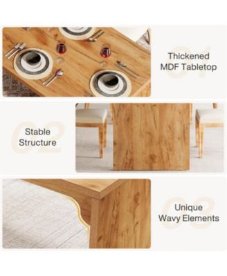 78-Inch Dining Table for 6-8, Modern Rectangular Dining Room Table, Large Long Kitchen Dining Table with Sturdy Base, Wood Dinner Table