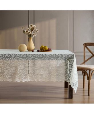 Scroll Lace Fabric Tablecloth, Lace Fabric Table Cloth