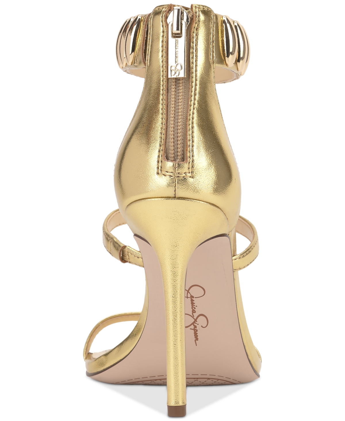 Jessica Simpson Women's Juniya T-strap Studded Stiletto Sandals In Gold