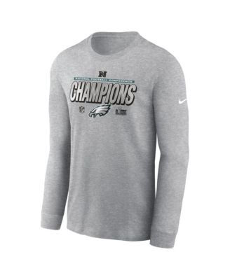 Nike - Men's Heather Charcoal Philadelphia Eagles 2024 NFC Champions Locker Room Trophy Collection Long Sleeve T-Shirt
