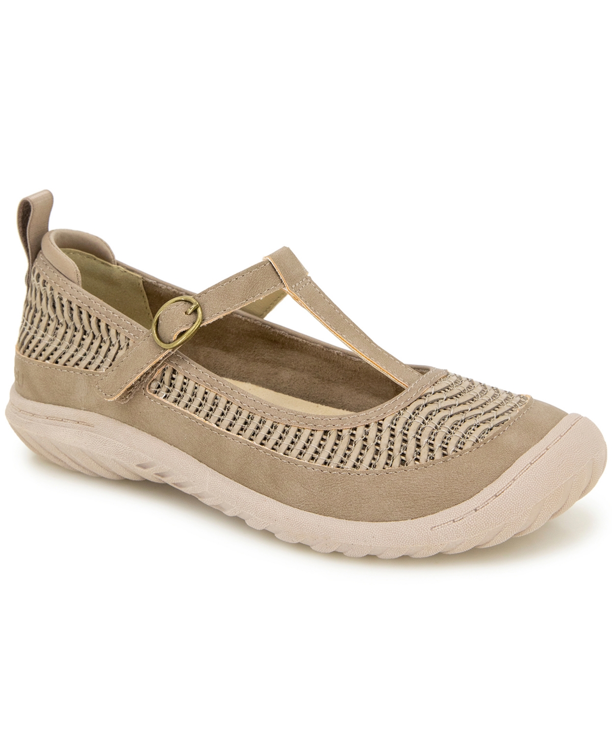 Women's Summer Mary Jane Flat Shoe - Taupe