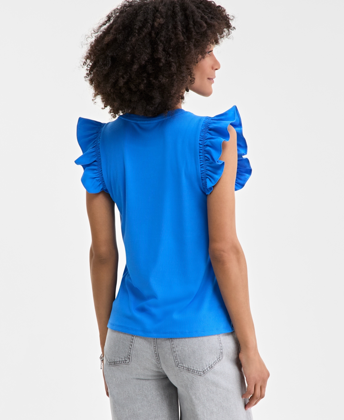 ON 34TH WOMEN'S RUFFLE-SLEEVE KNIT TOP, CREATED FOR MACY'S 