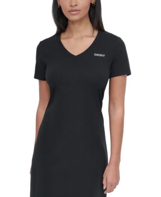 売れ筋商品|||ダナ キャラン ニューヨーク Tシャツ トップス レディース Sport Women's Studded-Logo V-Neck T-Shirt Dress Tropical Peach DKNY Sport Women's Studded-Logo V-Neck T-Shirt Dress - Macy's