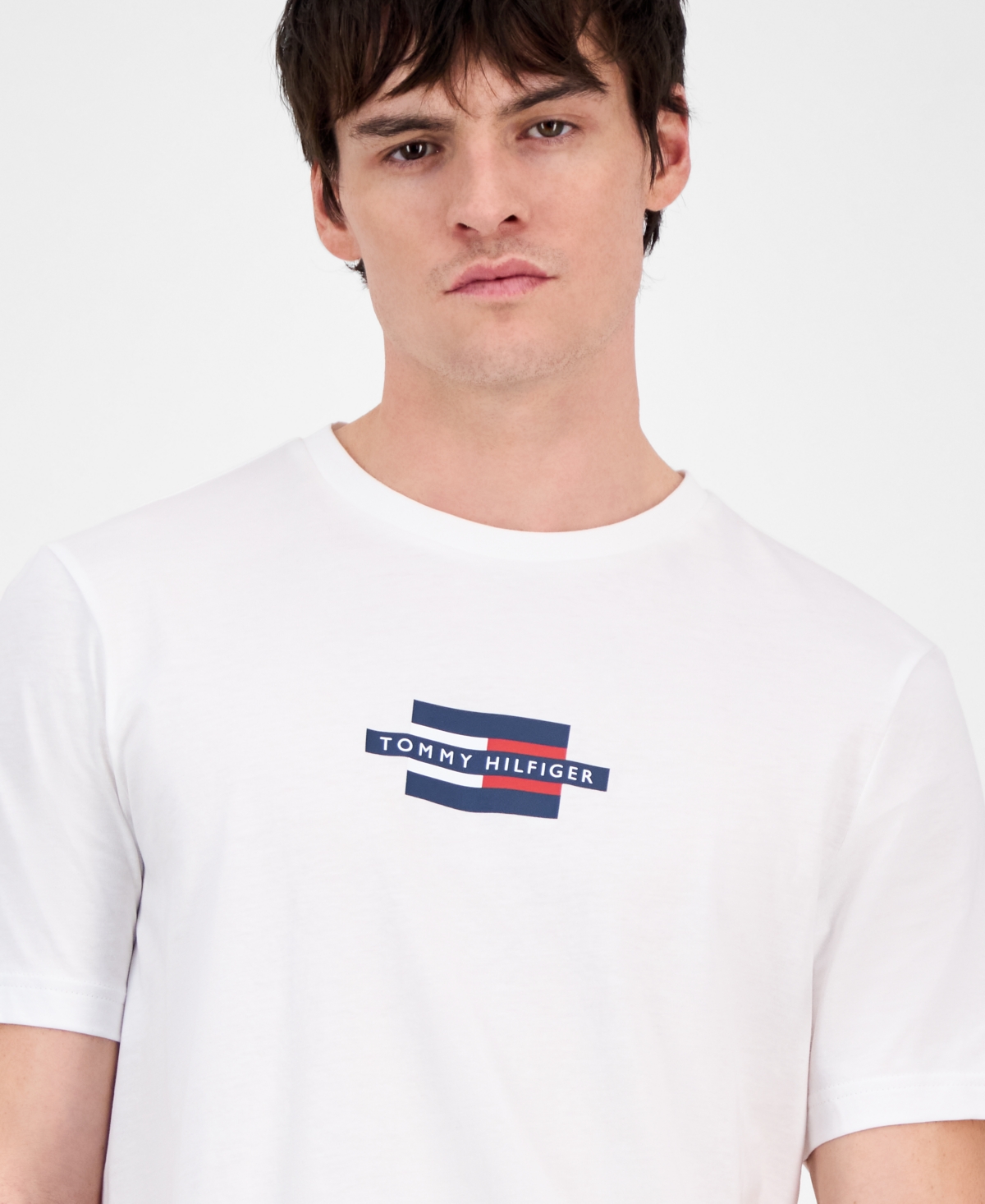 Shop Tommy Hilfiger Men's Flag Logo Box T-shirt In White