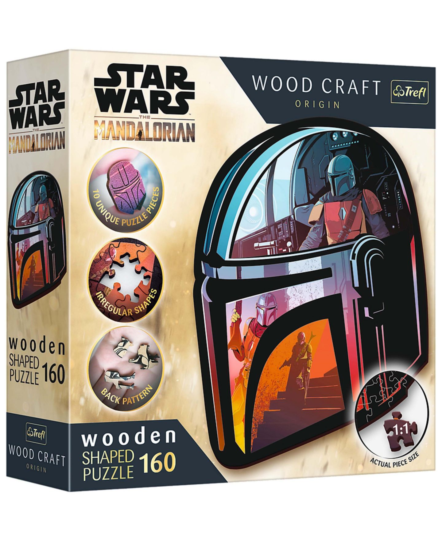 Детский пазл Trefl Star Wars The Mandalorian 160-Piece Wooden Puzzle, Ages 12+ — фото 1