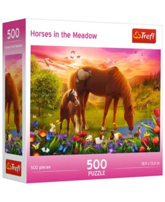 Trefl Red 500 Piece Jigsaw Puzzle - Family of Horses - Macy's