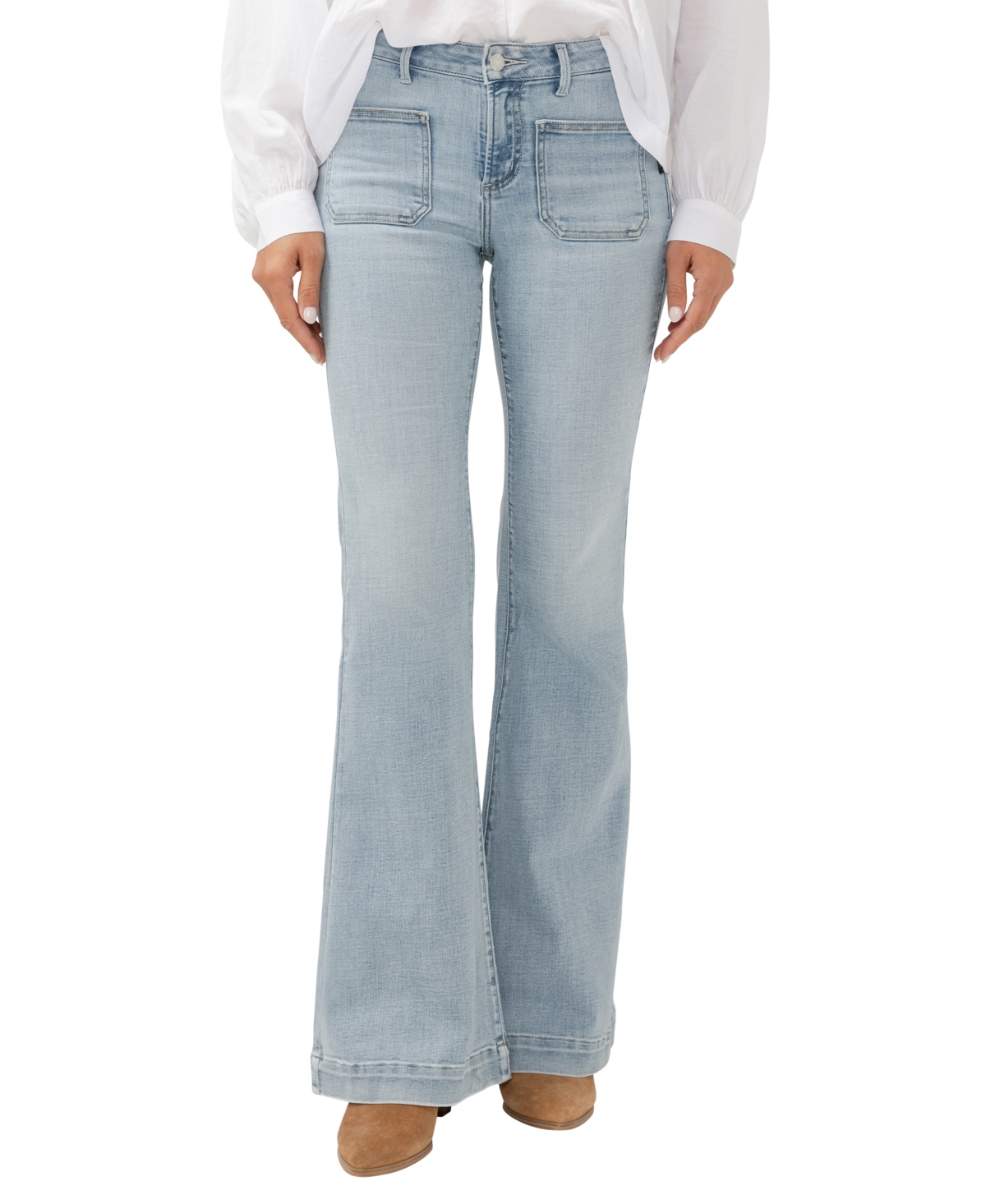 Shop Silver Jeans Co. Women's Suki Mid Rise Curvy Fit Flare Jeans In Indigo