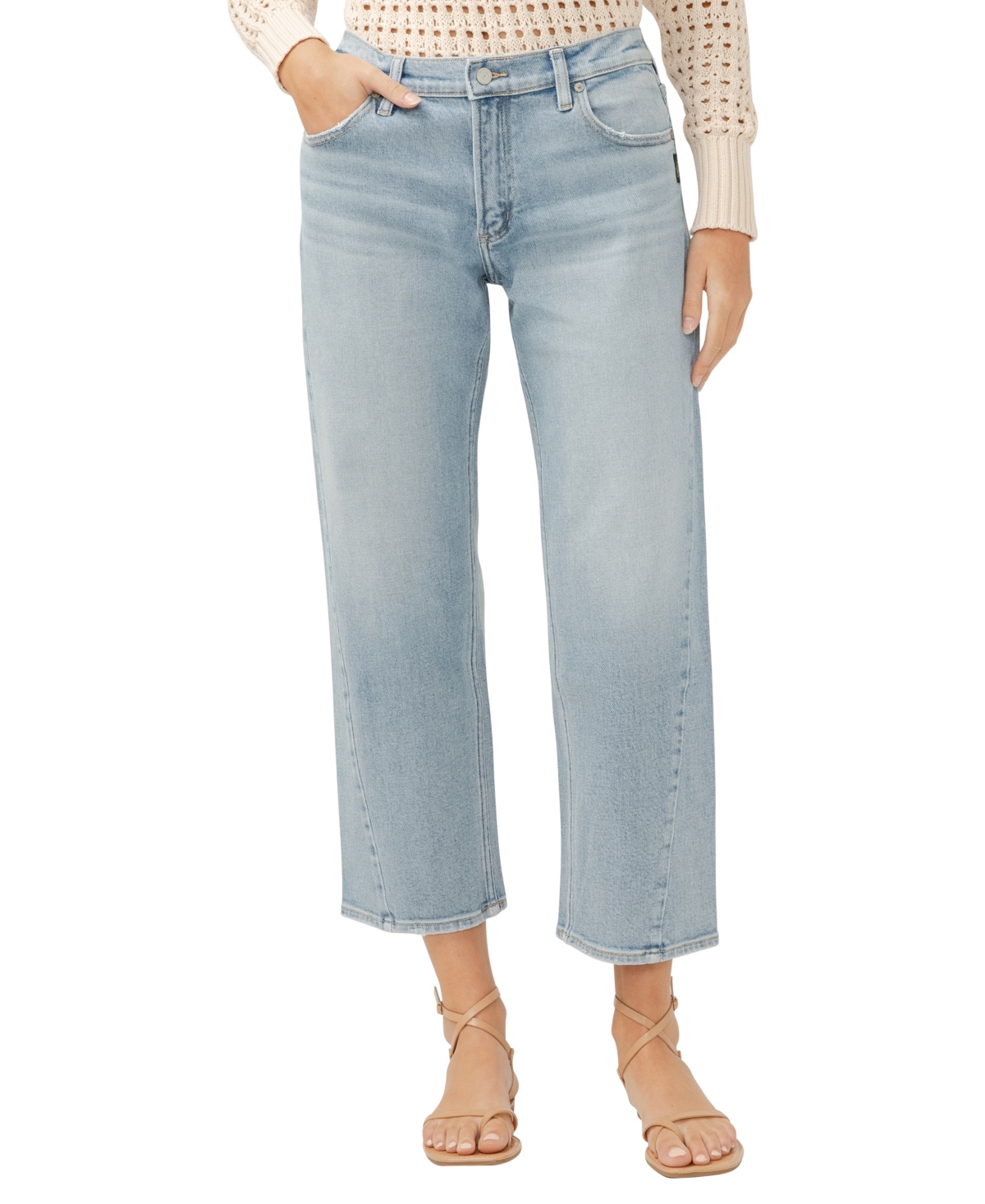 Women's Mid Rise Relaxed Straight Leg Jeans - Indigo