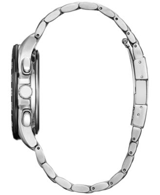 Men's Sport Luxury PCAT Silver-Tone Stainless Steel Bracelet Watch 43mm