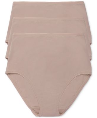 Natori - Women's 3-Pk. Bliss Bare Cotton High-Waist Brief Underwear