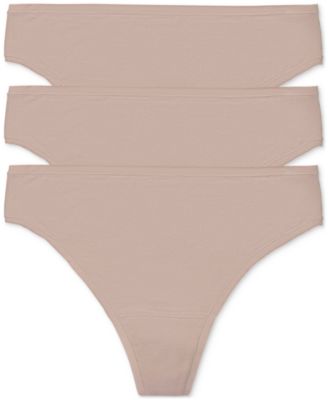 Women's 3-Pk. Bliss Bare Cotton Thong Underwear 771346MP